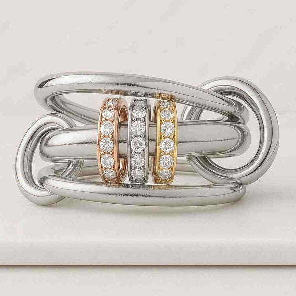 Three Tone Ring Interlocking Ring