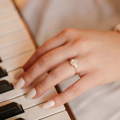 Double Prong Diamond Ring Multi Diamond Ring