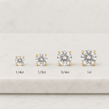 6 carat total weight IGI CERTIFIED E/VVS2 Round Ideal Cut Lab Grown Diamond Stud Earrings, Perfect Match , 14k Gold, Choose Gold Color

