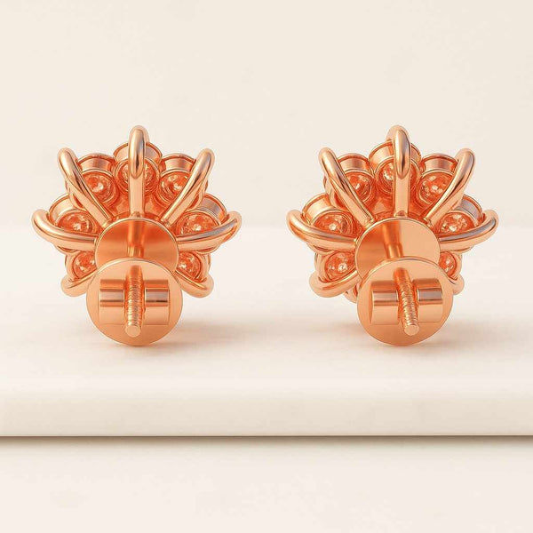 Tiny Flower Stud Earrings Dainty Floral Earrings Handmade Jewelry Sterling Silver cz Stud  Gifts For Her