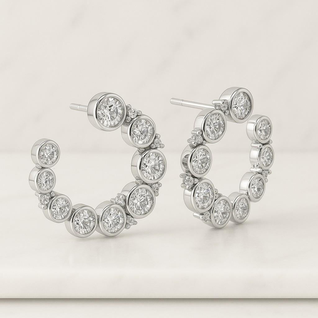 Tiny Stud Earrings CVD Diamond Wedding Earrings Anniversary Bridal Earrings