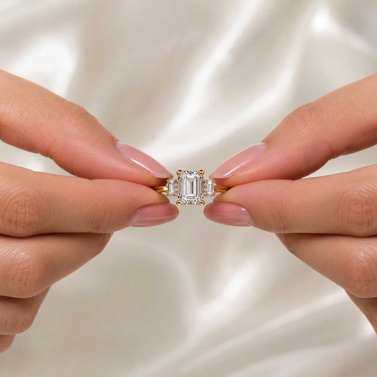toi et moi engagement ring, emerald and pear lab grown diamond ring, e-f vvs2 certified diamond ring, promise ring for her, 