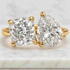 Cushion & Pear Cut Lab Grown Diamond Toi Et Moi Ring
