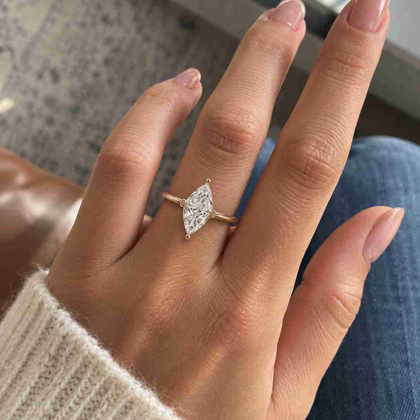 Toi Et Moi Lab Diamond Ring, Triangle Kite Double Stone, Promise Ring For Women