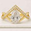 Pear Cut Diamond Freeform Moissanite Engagement Ring