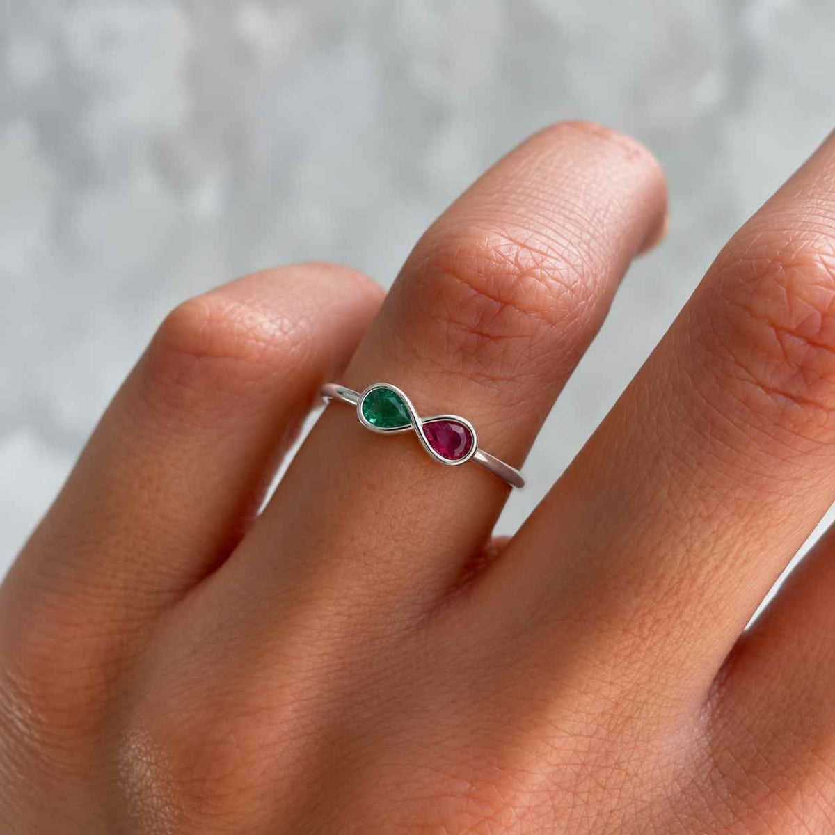 Toi Et Moi Ring Personalized, Twin Birthstone Ring, Dainty 14K Gold Plated Ring, Custom Couple Jewelry, Anniversary Gift, Gift For Her
