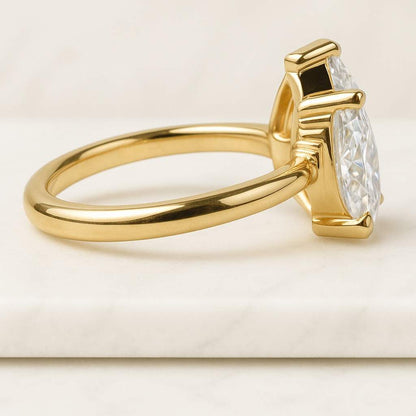 Toi et Moi Engagement Ring Two Stone Ring Toi et Moi Moissanite Diamond Ring