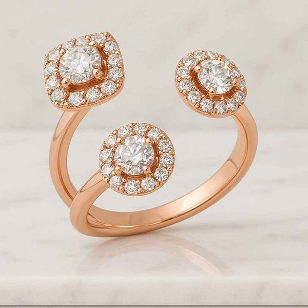 Toi et Moi Lab-Grown Diamond Ring 10K Gold Wrap Band