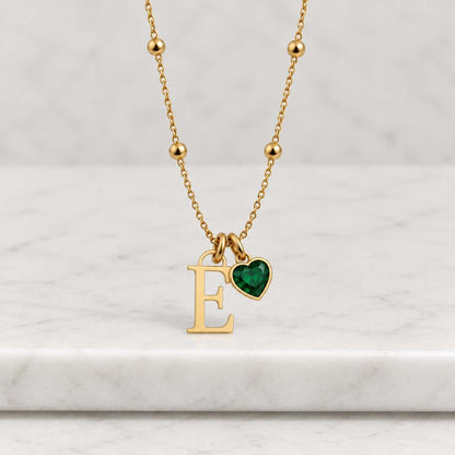 Heart Shaped Toi et Moi Necklace, Lab Diamond Necklace For Anniversary Gift, 14K Gold Two Stone Necklace For Couple Gift, Heart Necklace

