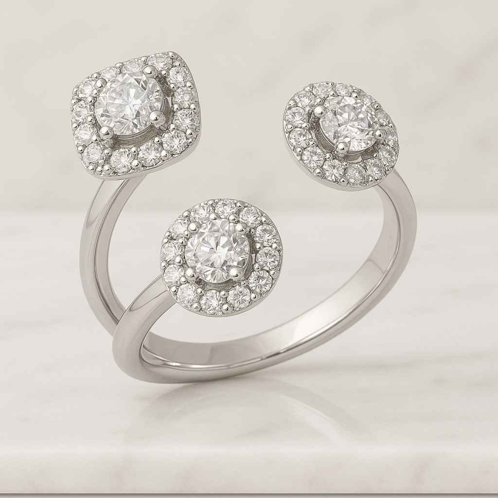 toi et moi ring pear round cut lab grown diamond 14k yellow gold ring