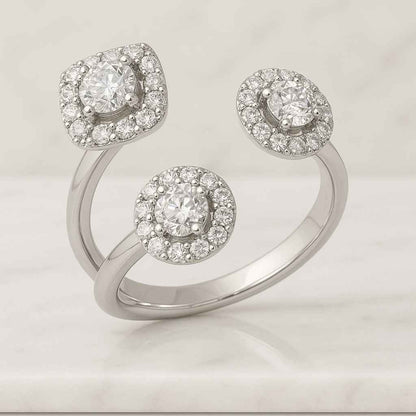 Toi et Moi Ring Pear Round Cut Lab Grown Diamond 14K Yellow Gold Ring