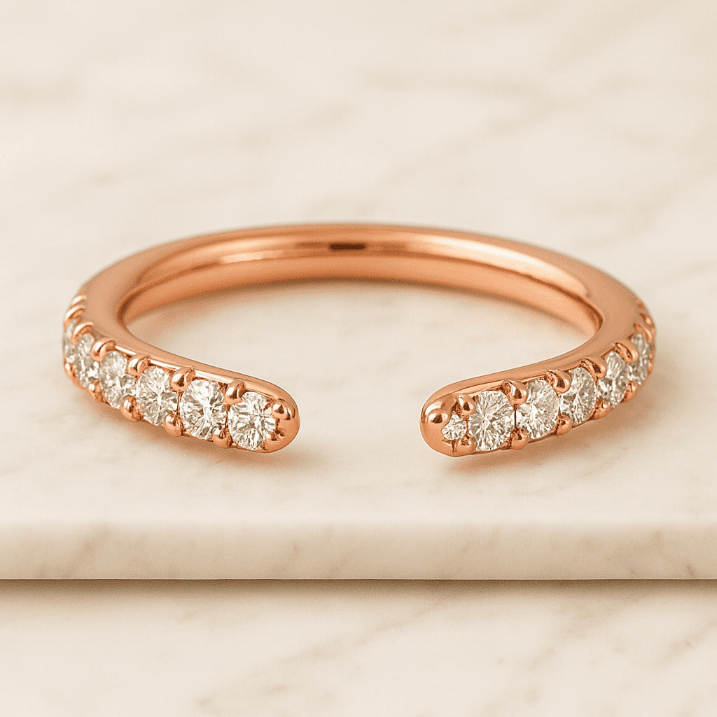 open cuff diamond band for her
