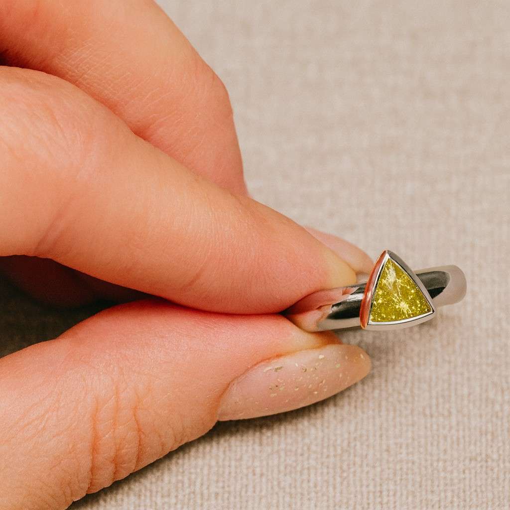 Trillion Cut Diamond Ring Lab Grown Diamond Halo Engagement Ring for Women Anniversary Gift For Her