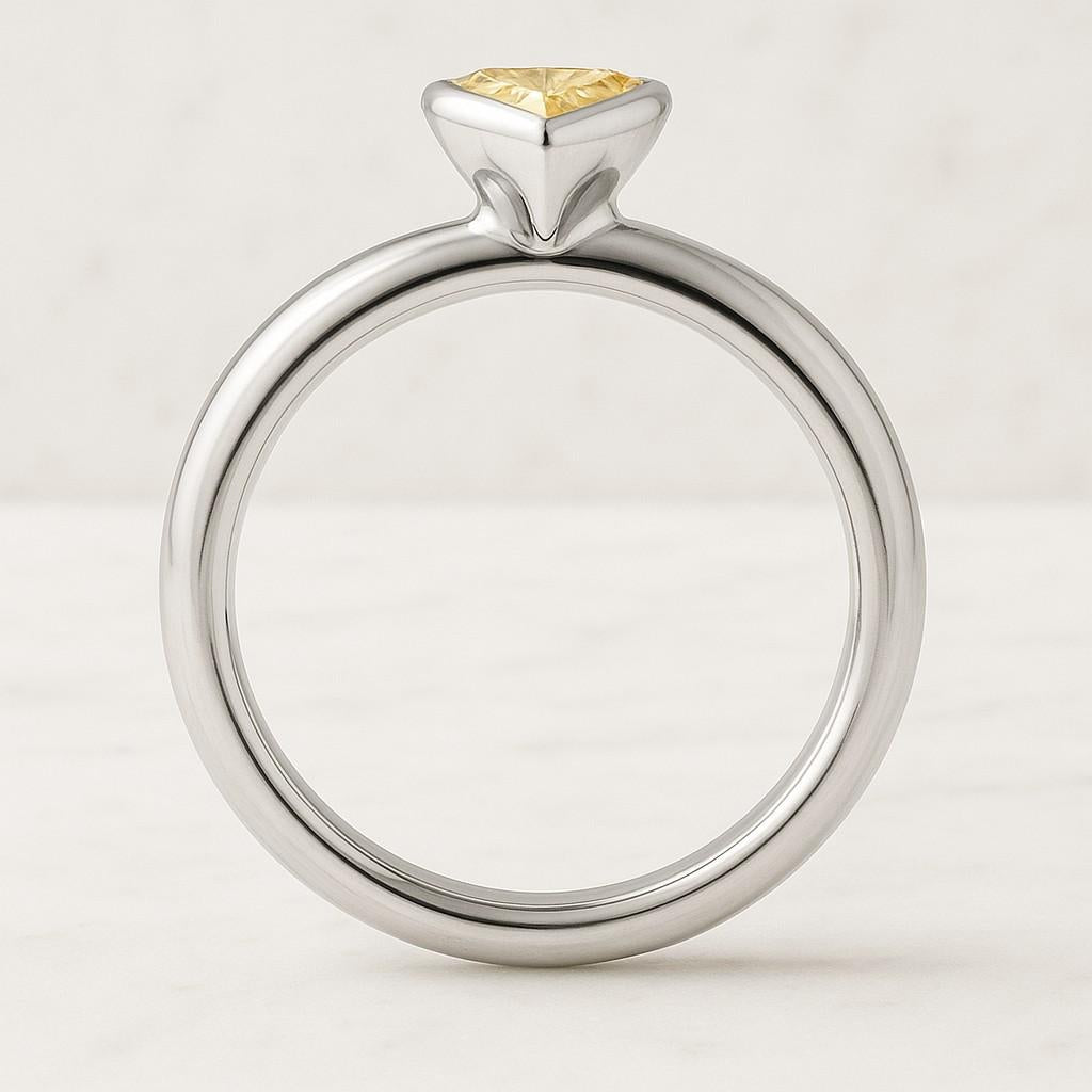 Trillion Cut Diamond Ring Lab Grown Diamond Halo Engagement Ring Cathedral Set Wedding Ring for Women Anniversary Gift For Her