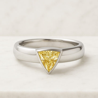 Trillion Cut Diamond Halo Engagement Ring Lab Grown Diamond Ring IGI Certified Diamond Ring Anniversary Gift Wedding Ring