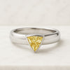 14k White Gold Yellow Trillion Cut Solitaire Engagement Ring