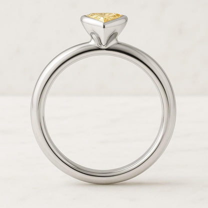 Trillion Cut Diamond Ring Lab Grown Diamond Halo Engagement Ring Cathedral Set Wedding Ring for Women Anniversary Gift For Her