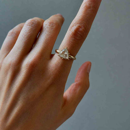 Trillion Knot Solitaire Lab Diamond Ring, Trillion Cut Lab Grown Diamond Engagement Ring
