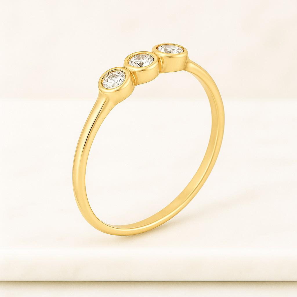 trilogy moissanite ring 14k gold three stone engagement ring