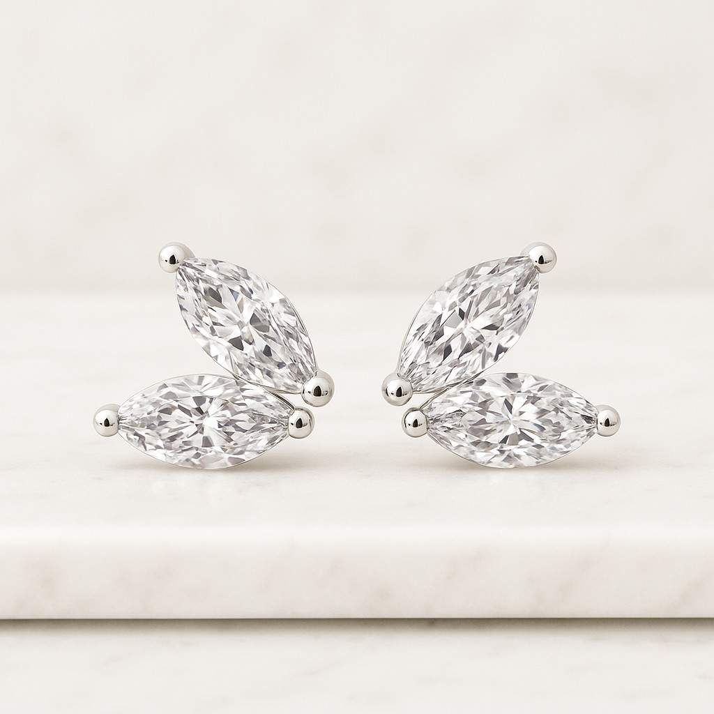 Triple Bead Sparkling Climber Earring Delicate Bead Cartilage Helix Labret Earlobe Stud Silver Push Back Earring Minimalist Piercing Gift