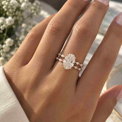 Tulip Set Oval SEMI MOUNT RING, Cathedral Set Promise Setting Ring Birthday Gift For Her, 10k Gold Oval Semi Mount Ring, No Diamond Ring