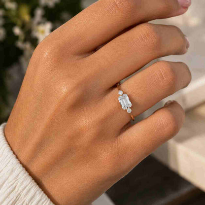 Tulip Setting Round Cut Lab Grown Diamond Solitaire Engagement Ring 