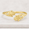 18K Gold Hamsa Ring Adjustable Ring Stackable Ring Hamsa Charm
