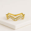 14K Solid Gold Zig Zag Lab Grown Diamond Ring