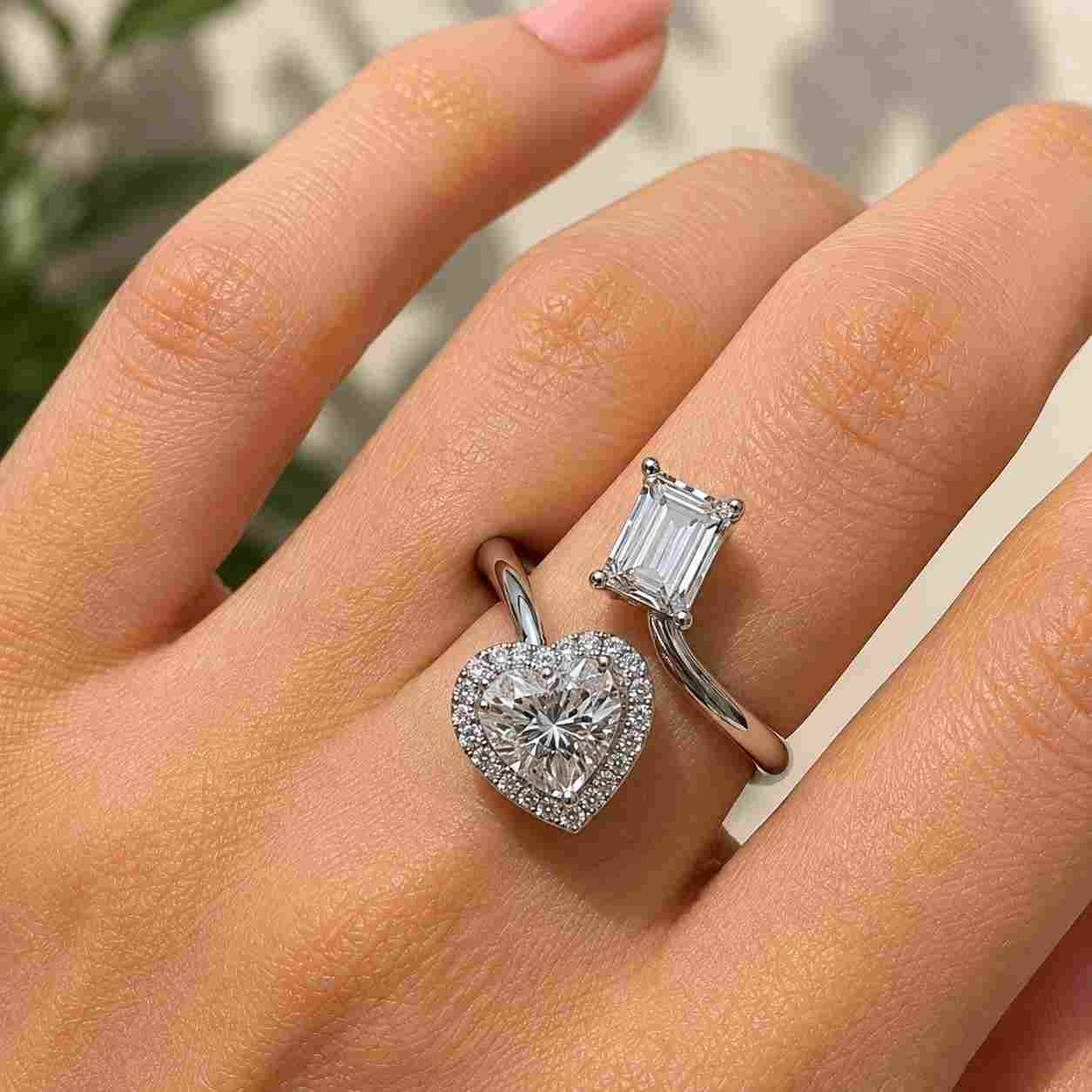 twisted heart diamond engagement ring heart cut diamond proposal ring igi certified lab grown diamond ring twisted band anniversary ring
