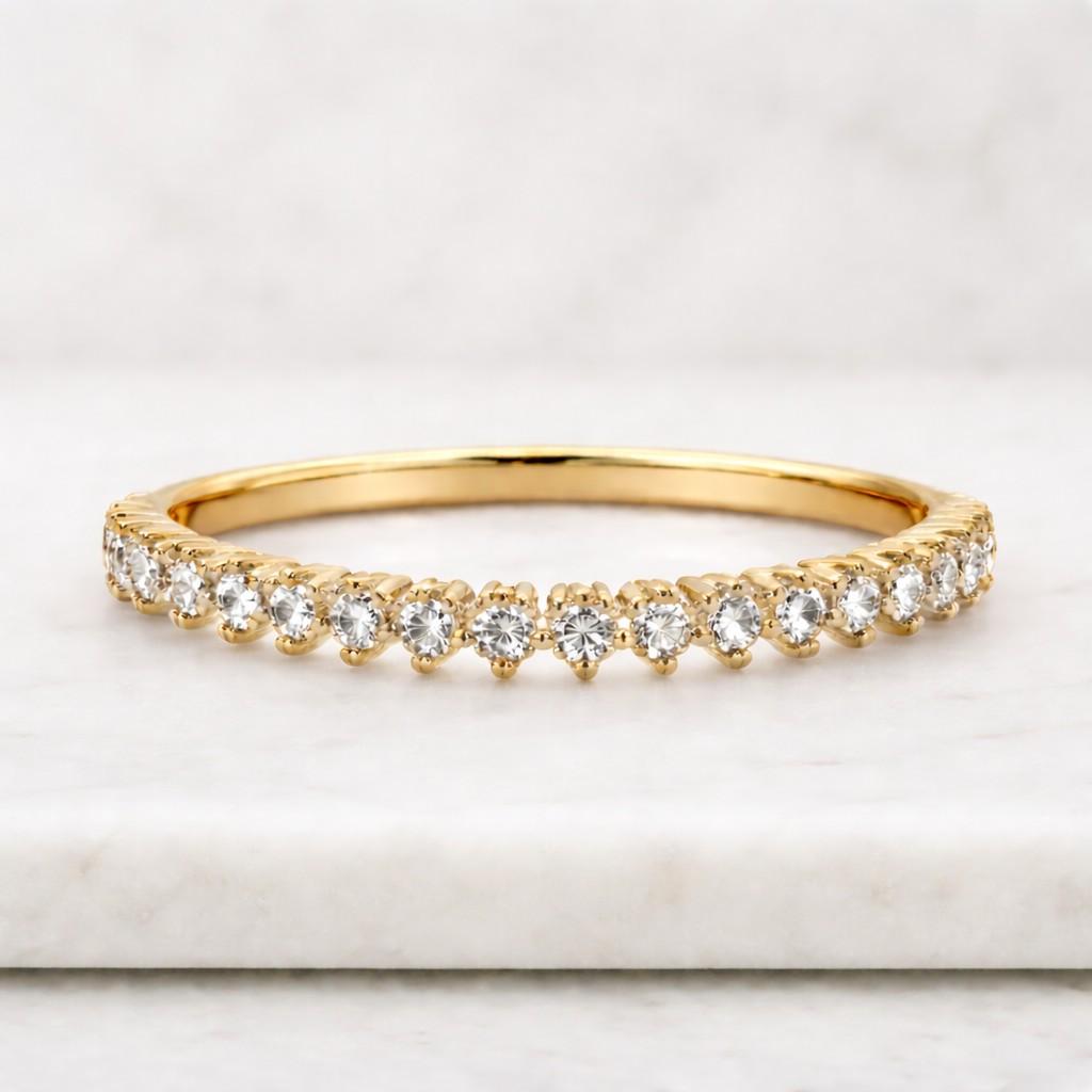 Twisted Rope Band Ring | 18K Gold Torsade Design | Minimalist Stacking Ring
