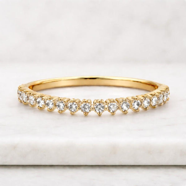 Twisted Rope Band Ring | 18K Gold Torsade Design | Minimalist Stacking Ring
