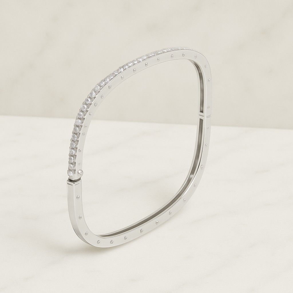 Micro Pave Zirconia Open End Bangles 18K Gold Filled Fashion Bangles Gift for Her