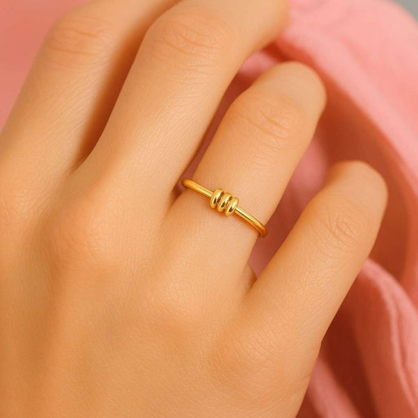 Two Tone Sterling Silver Multi Band Ring Interlocking Link Design Gold Interlocking Zircon Ring Double CZ Ring