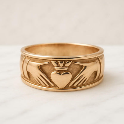 14K Gold Hug Ring Unique Love Hugging Hands Ring Hug Gold Ring Dainty Hand Ring Simple Handmade Ring Two Hand Gold Ring Solid Gold Fingerprint Heart Ring, Personalized Signet Ring for Women Mothers Day gift