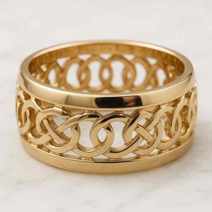 Two Tone Interlocking Band Ring Dainty Statement Ring