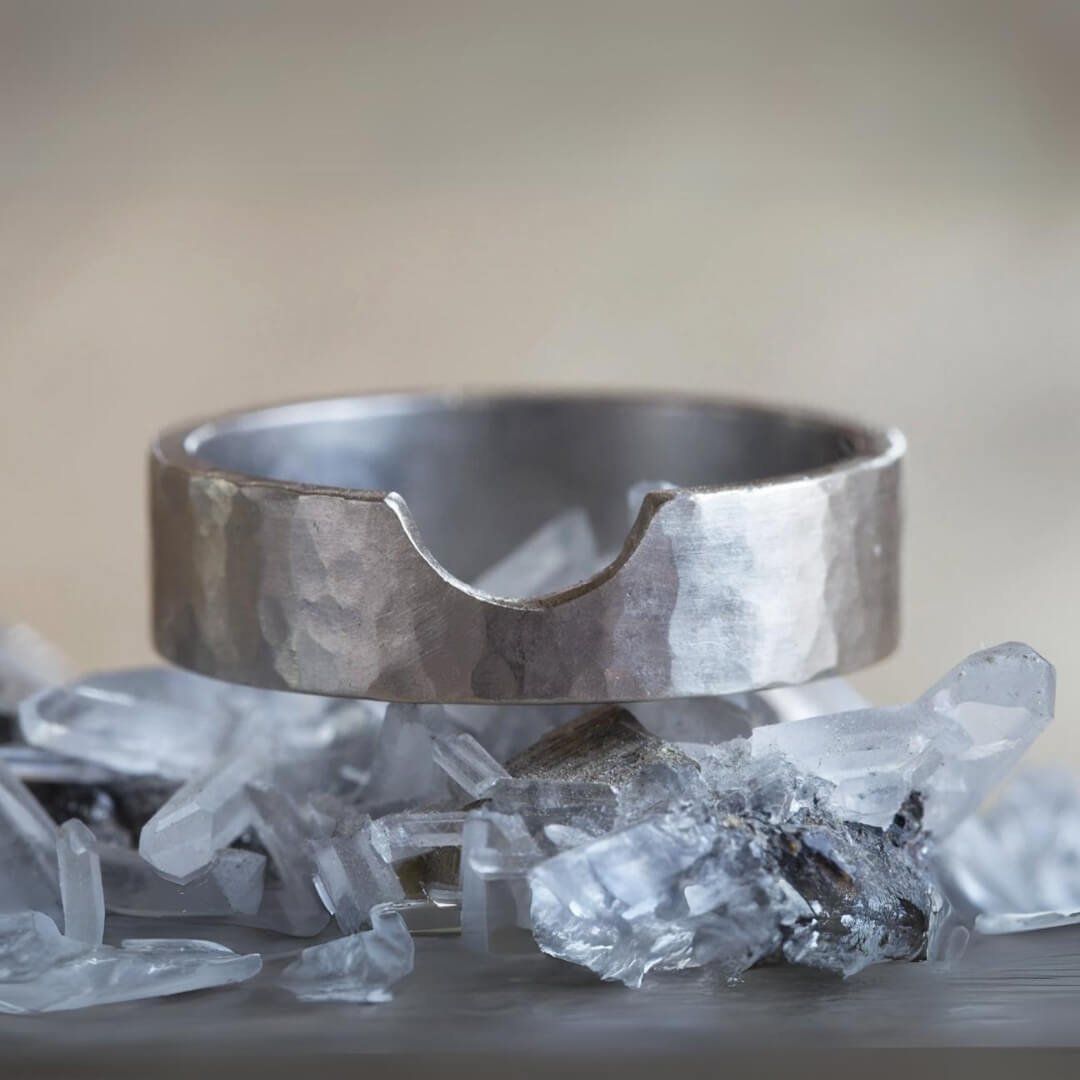 U Shape Band Silver Wedding Proposal Ring