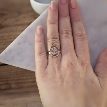 U Shape Round Cut Eco-Friendly Diamond Curved Wedding Band