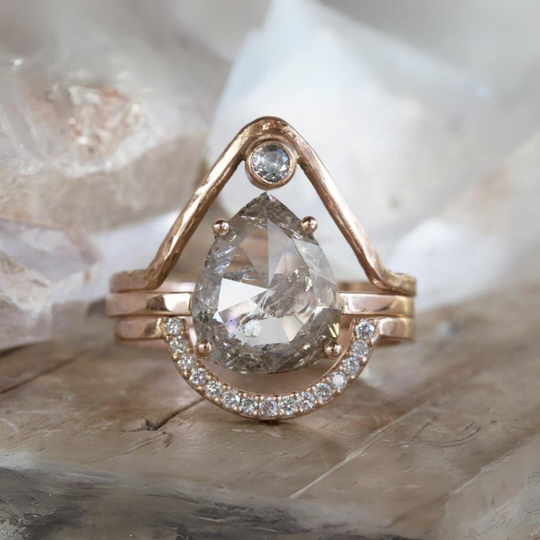 U Shape Round Cut Eco-Friendly Diamond Wedding Band