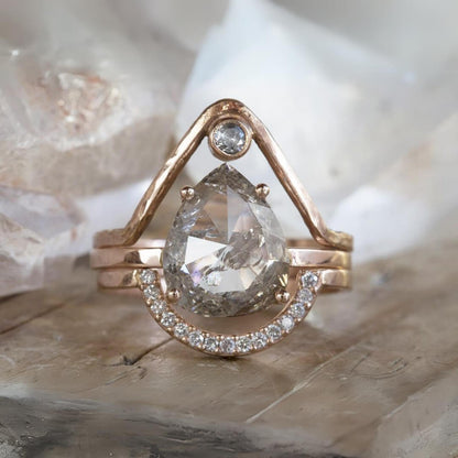 U Shape Round Cut Eco-Friendly Diamond Wedding Band