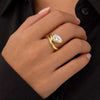 Pear Cut Lab Grown Diamond Twist Engagement Ring in 14K Yellow Gold