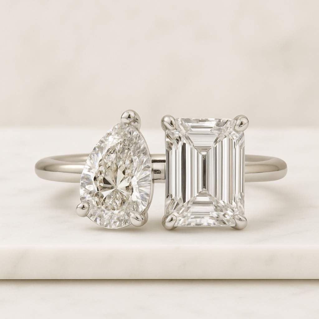 unique birthstone ring, personalized custom two stone ring, mother daughter ring, family tree ring, dual birthstone ring, toi et moi ring 