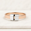 4mm Two Tone Gold Flat Wedding Band