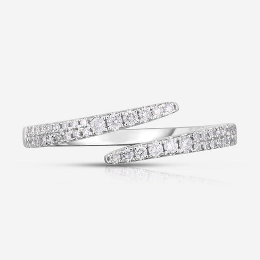 Unique Bypass Diamond Ring, Half Eternity Wedding Band