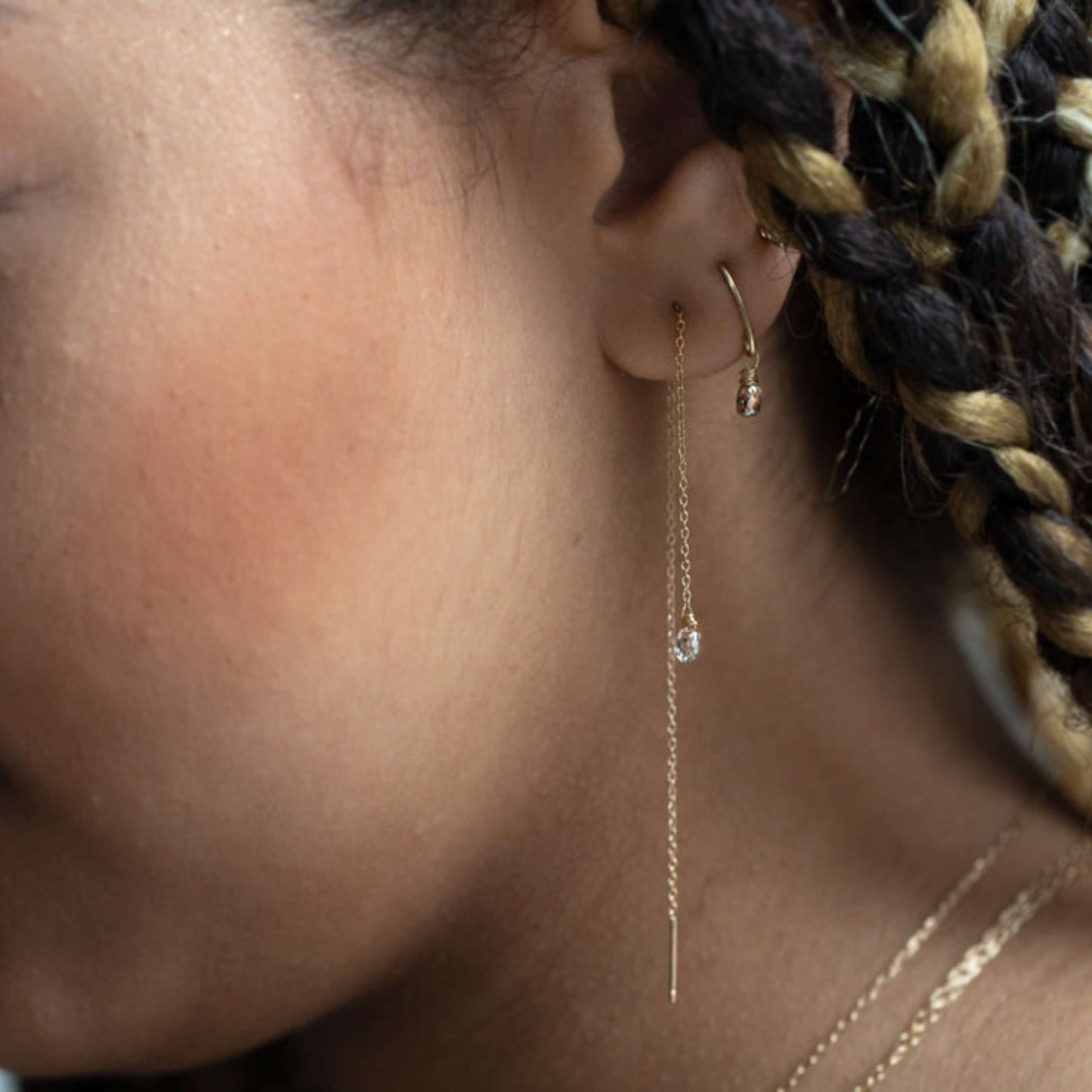 Unique Drop Dangle White Diamond Earring For Her