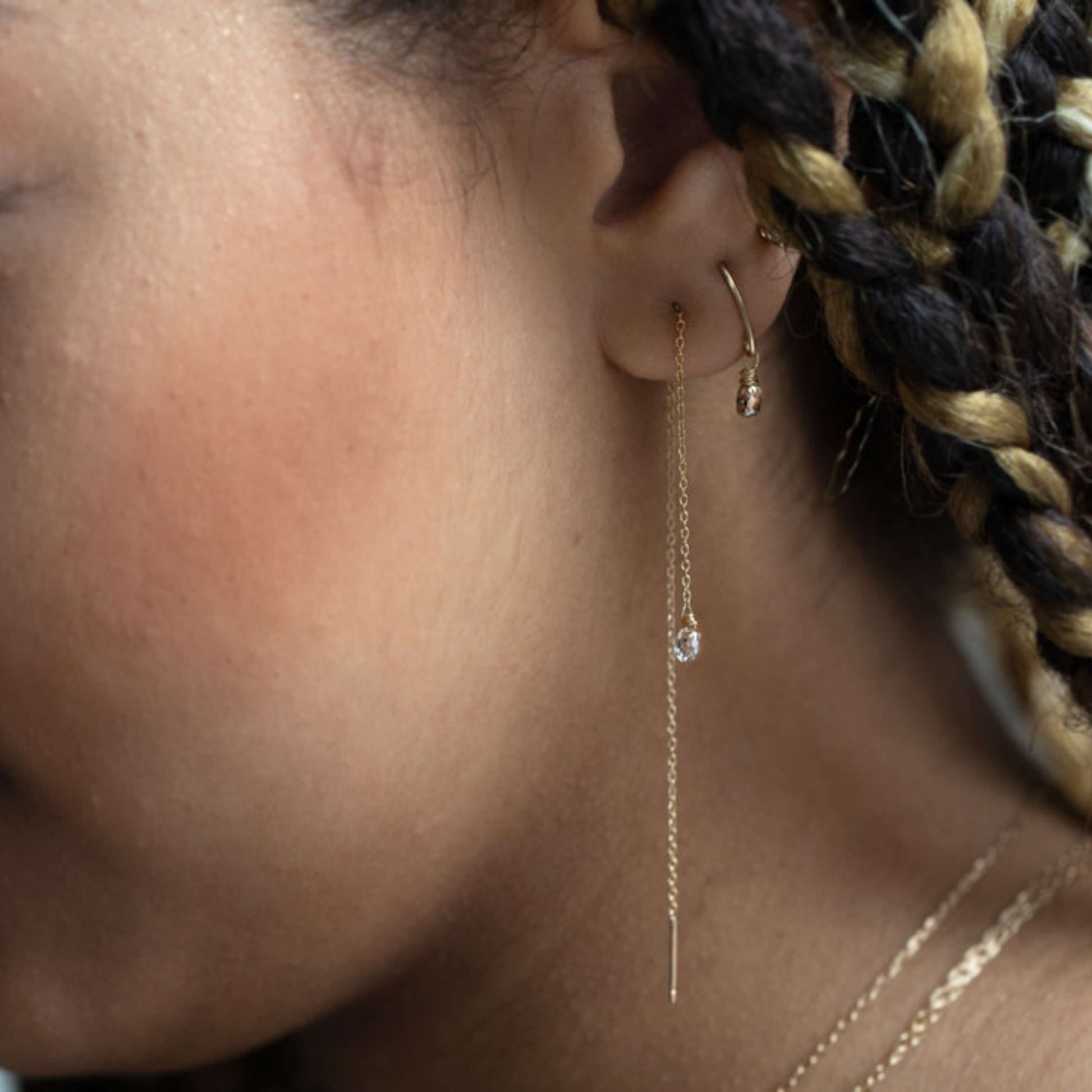 Unique Drop Dangle White Diamond Earring For Her