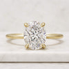 Oval Cut Lab Grown Diamond Solitaire Engagement Ring in 14K Gold