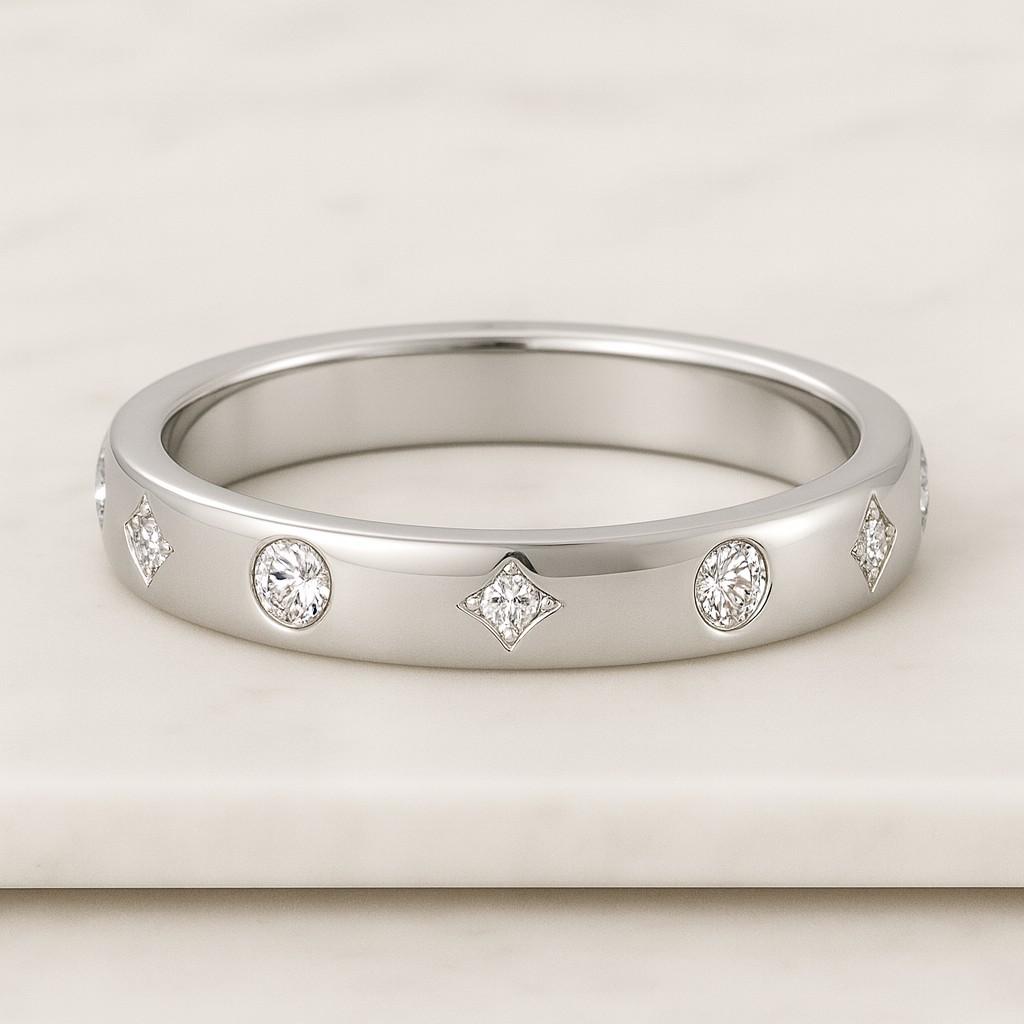 unique pave set diamond mens band ring 