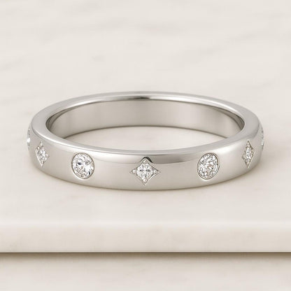 Unique Pave Set Diamond Mens Band Ring 