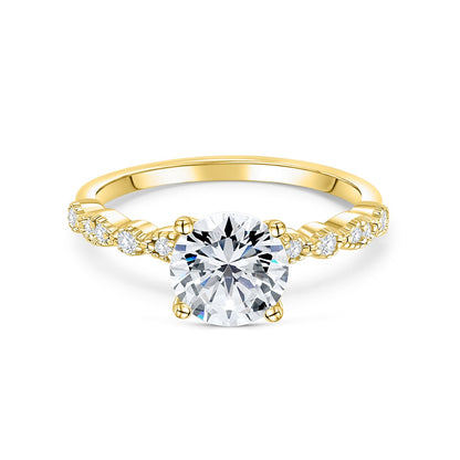 Unique Round Cut Prong Set Half Eternity Diamond Ring