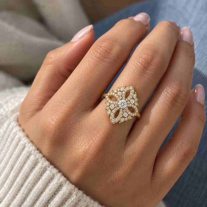 Round Lab Grown Diamond Engagement Ring, Lab Created Diamond Wedding Ring, Diamond Anniversary Ring for Wife, Comfort Fit Twisted Band Gift